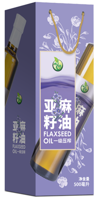 禾煜一级压榨亚麻籽油单瓶装礼盒500ml